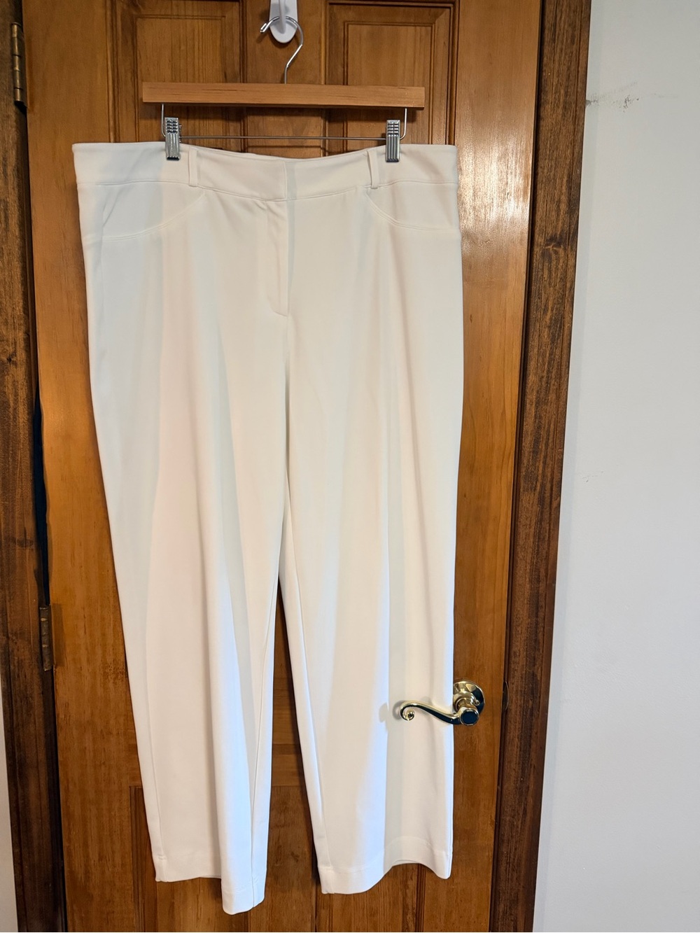 Boston Proper Ivory Cream Straight-Leg Trousers XL